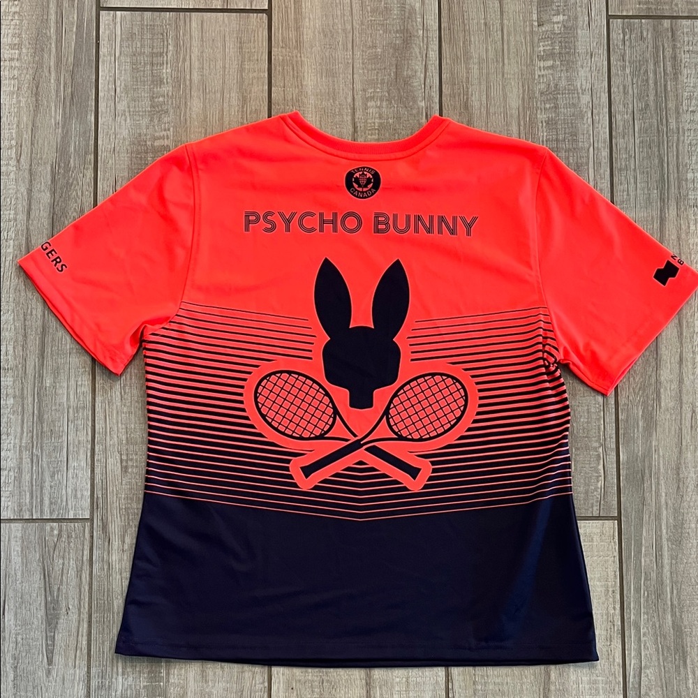 Psycho Bunny x National Bank Open Coral and Navy Tennis Active Tee